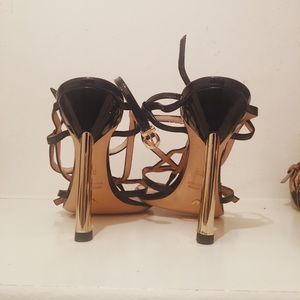 Armani Exchange Black and Gold Heels